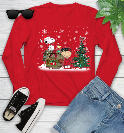 MLB Arizona Diamondbacks Snoopy Charlie Brown Christmas Baseball Commissioner's Trophy Youth Long Sleeve 11