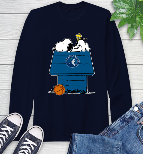 Minnesota Timberwolves NBA Basketball Snoopy Woodstock The Peanuts Movie Long Sleeve T-Shirt 4