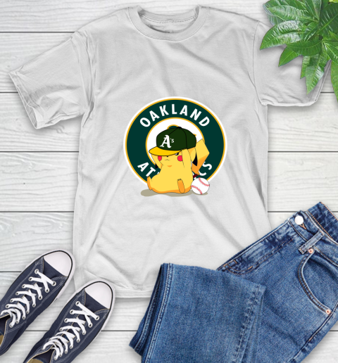 MLB Pikachu Baseball Sports Oakland Athletics T-Shirt