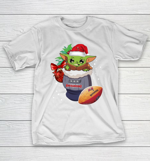 Tampa Bay Buccaneers Christmas Baby Yoda Star Wars Funny Happy NFL T-Shirt 3