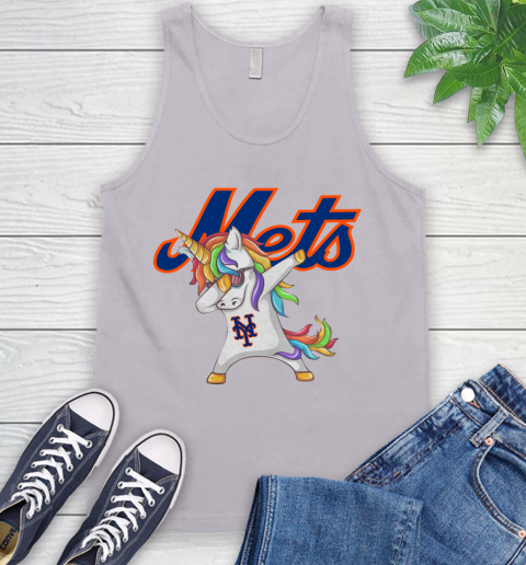 New York Mets MLB Baseball Funny Unicorn Dabbing Sports Tank Top 4