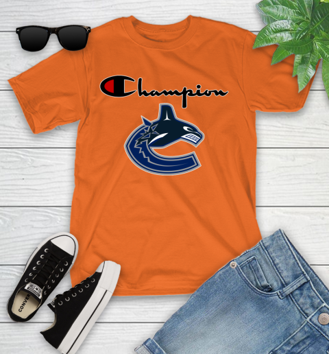 NHL Hockey Vancouver Canucks Champion Shirt Youth T-Shirt 4
