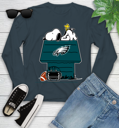 Philadelphia Eagles NFL Football Snoopy Woodstock The Peanuts Movie Youth Long Sleeve 8