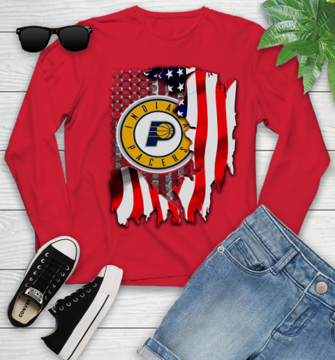 Indiana Pacers NBA Basketball American Flag Youth Long Sleeve - Image 12