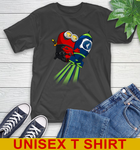NBA Basketball Minnesota Timberwolves Deadpool Minion Marvel Shirt T-Shirt