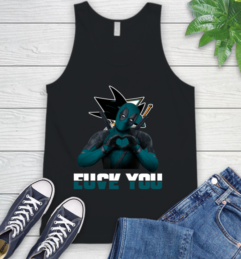 NHL San Jose Sharks Deadpool Love You Fuck You Hockey Sports Tank Top