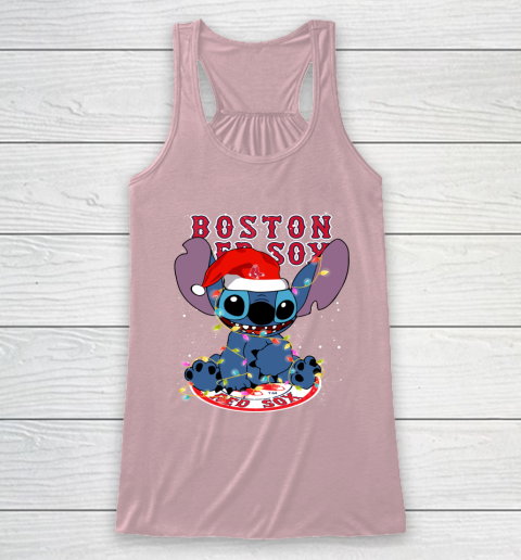 Boston Red Sox MLB noel stitch Baseball Christmas Racerback Tank 5