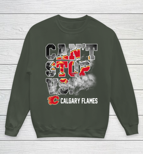 NHL Calgary Flames Hockey Can't Stop Vs Youth Sweatshirt 8