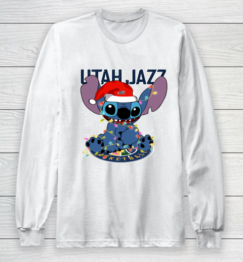 Utah Jazz NBA noel stitch Basketball Christmas Long Sleeve T-Shirt
