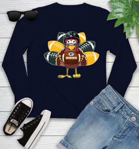 Green Bay Packers Turkey Thanksgiving Day Youth Long Sleeve 3