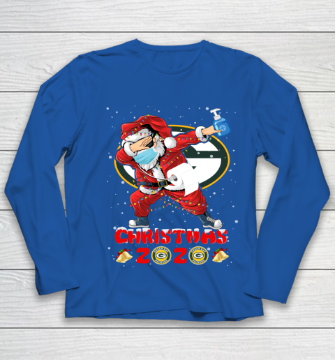 Green Bay Packers Funny Santa Claus Dabbing Christmas 2020 NFL Youth Long Sleeve 7