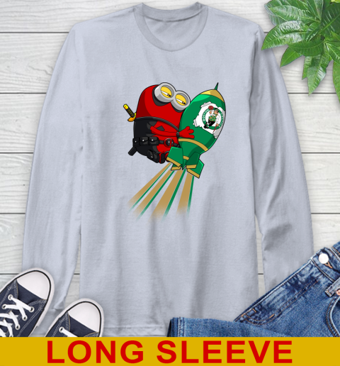 NBA Basketball Boston Celtics Deadpool Minion Marvel Shirt Long Sleeve T-Shirt 6