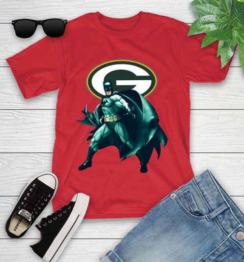 NFL Batman Football Sports Green Bay Packers Youth T-Shirt 10