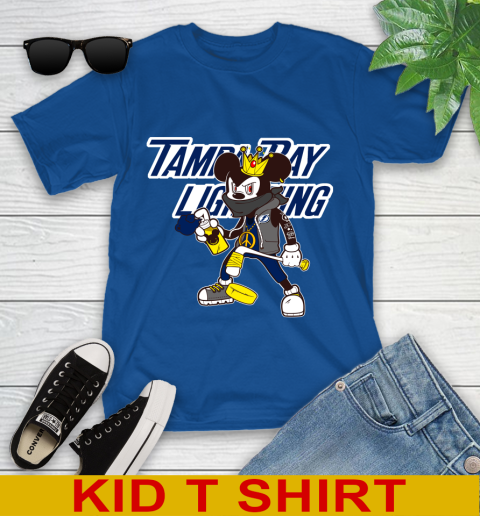 Tampa Bay Lightning NHL Hockey Mickey Peace Sign Sports Youth T-Shirt 9
