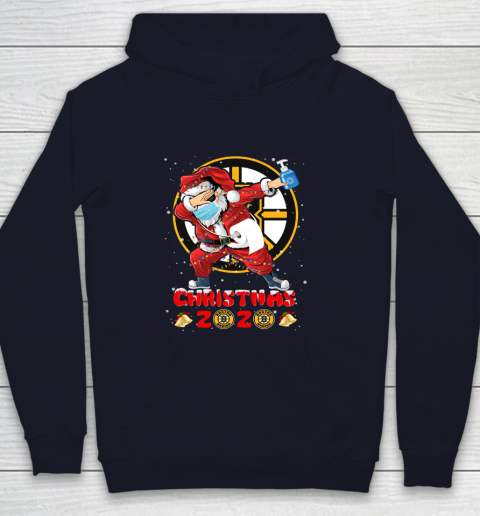 Boston Bruins Funny Santa Claus Dabbing Christmas 2020 NHL Youth Hoodie 2