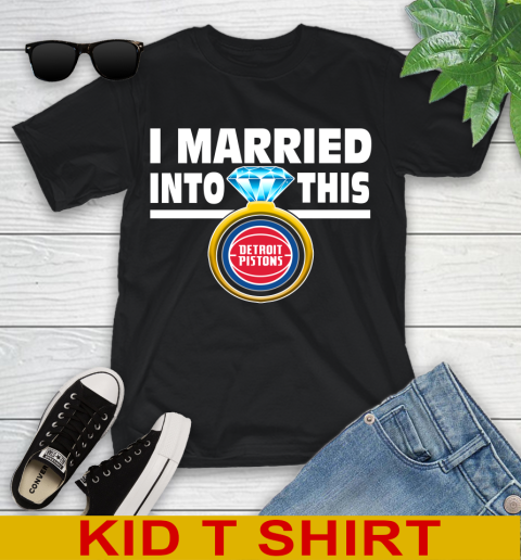 Detroit Pistons NBA Basketball I Married Into This My Team Sports Youth T-Shirt
