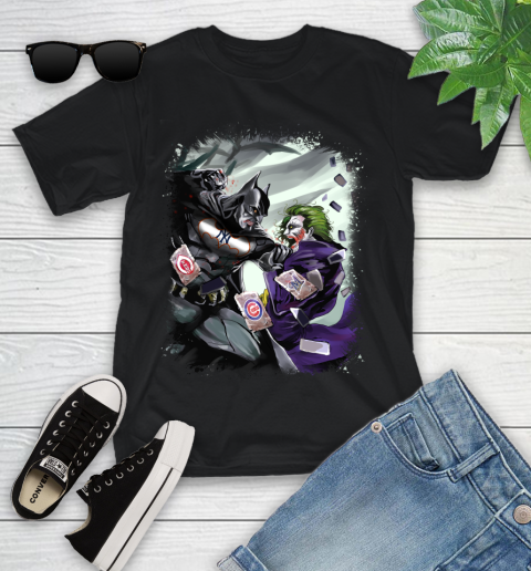 New York Yankees MLB Baseball Batman Fighting Joker DC Comics Youth T-Shirt 2