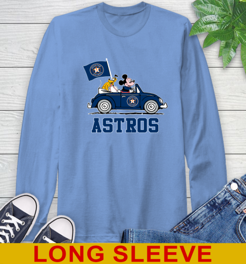 MLB Baseball Houston Astros Pluto Mickey Driving Disney Shirt Long Sleeve T-Shirt 11