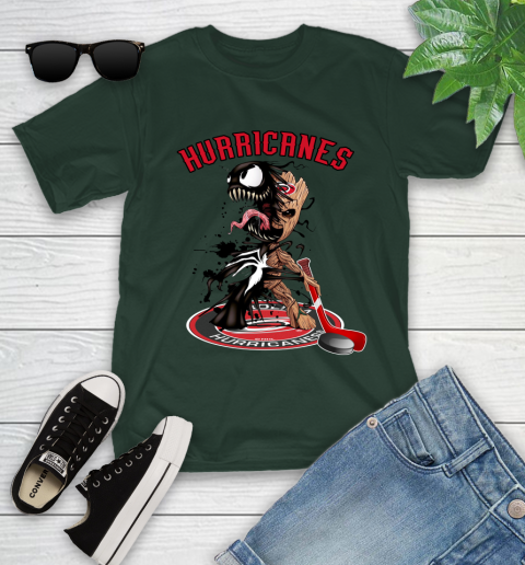 NHL Carolina Hurricanes Hockey Venom Groot Guardians Of The Galaxy Youth T-Shirt 5