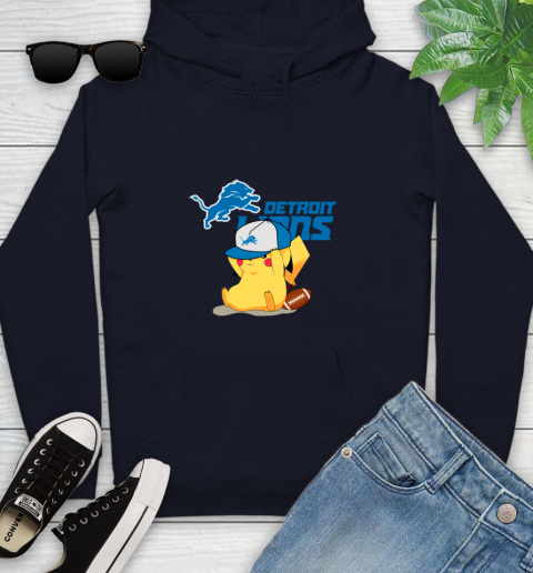 NFL Pikachu Football Sports Detroit Lions Youth Hoodie 4