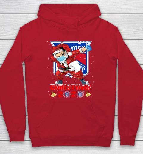 New York Rangers Funny Santa Claus Dabbing Christmas 2020 NHL Hoodie 7