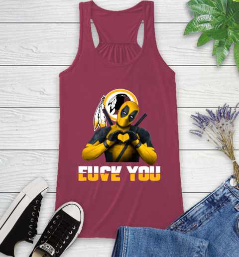 NHL Washington Redskins Deadpool Love You Fuck You Football Sports Racerback Tank 7