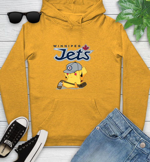 NHL Pikachu Hockey Sports Winnipeg Jets Youth Hoodie 3