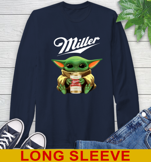 Star Wars Baby Yoda Hugs Miller High Life Beer Shirt 61