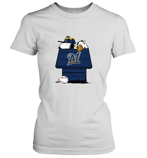 Milwaukee Brewers Snoopy And Woodstock Resting Together MLB Women's T-Shirt