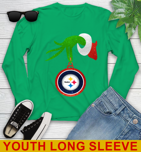Pittsburgh Steelers Grinch Merry Christmas NFL Football Youth Long Sleeve 7