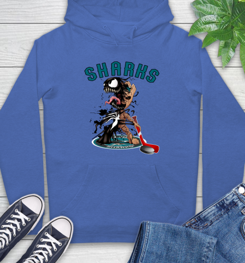 NHL San Jose Sharks Hockey Venom Groot Guardians Of The Galaxy Hoodie 9