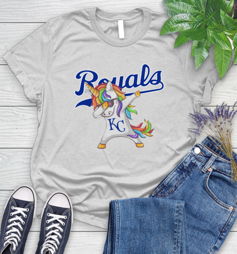 Kansas City Royals MLB Baseball Funny Unicorn Dabbing Sports Women's T-Shirt