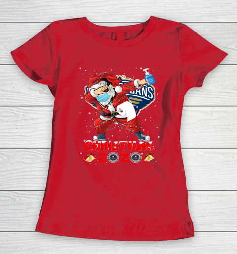 New Orleans Pelicans Funny Santa Claus Dabbing Christmas 2020 NBA Women's T-Shirt 9