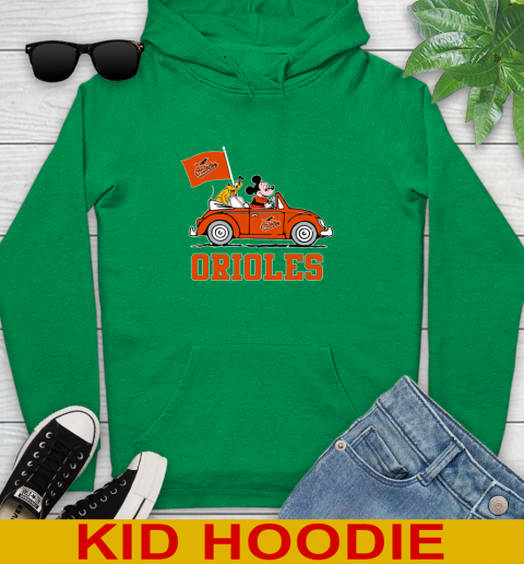 MLB Baseball Baltimore Orioles Pluto Mickey Driving Disney Shirt Youth Hoodie 8