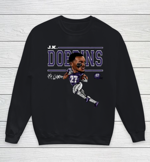J.K. Dobbins 27 Baltimore Ravens Football Youth Sweatshirt