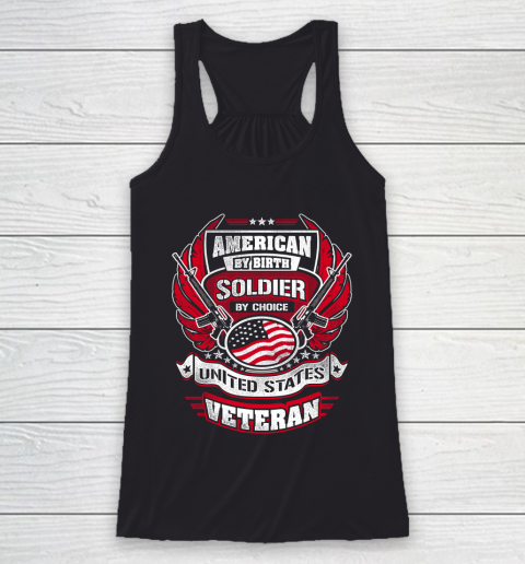 Veteran Shirt Veteran American By Birth Racerback Tank