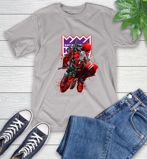 NBA Deadpool Marvel Comics Sports Basketball Sacramento Kings T-Shirt 12
