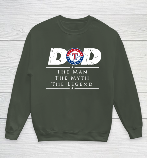 Texas Rangers MLB Baseball Dad The Man The Myth The Legend Youth Sweatshirt 8
