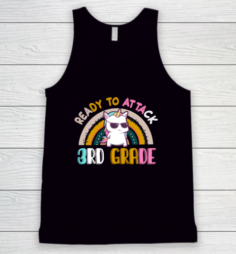 Back to school shirt Ready To Attack 3rd grade Unicorn Tank Top