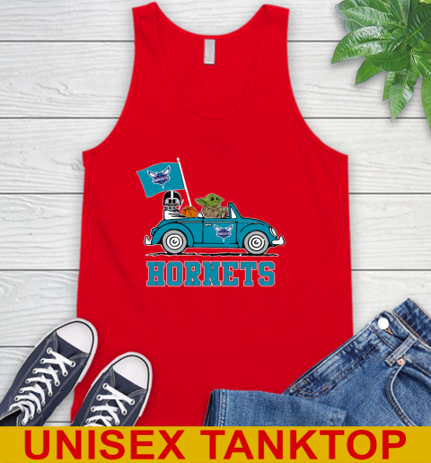 NBA Basketball Charlotte Hornets Darth Vader Baby Yoda Driving Star Wars Shirt Tank Top 6