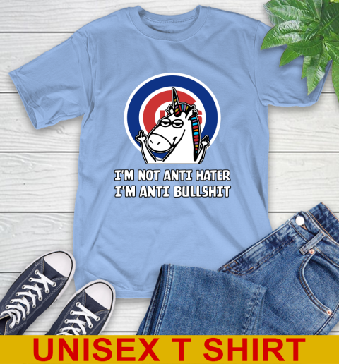 Chicago Cubs MLB Baseball Unicorn I'm Not Anti Hater I'm Anti Bullshit T-Shirt 11
