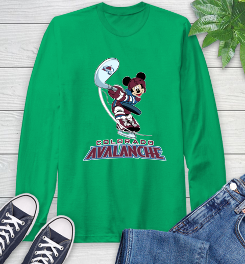 NHL Hockey Colorado Avalanche Cheerful Mickey Mouse Shirt Long Sleeve T-Shirt 8