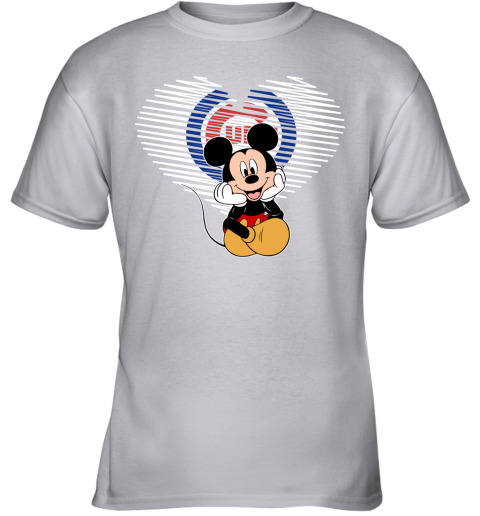 MLB Chicago Cubs The Heart Mickey Mouse Disney Baseball T Shirt