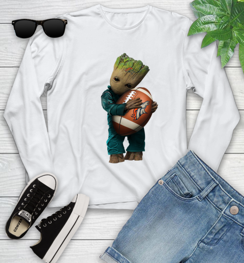 NFL Groot Guardians Of The Galaxy Football Sports Denver Broncos Youth Long Sleeve
