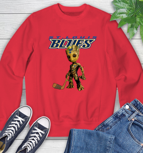 St.Louis Blues NHL Hockey Groot Marvel Guardians Of The Galaxy Youth Hoodie