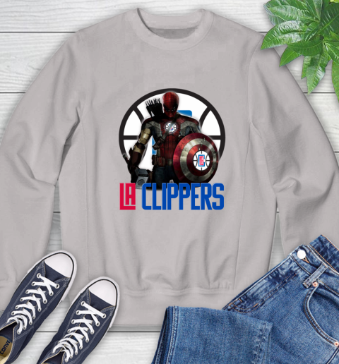LA Clippers NBA Basketball Captain America Thor Spider Man Hawkeye Avengers Sweatshirt 12