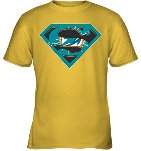 Gildan, Shirts, Miami Dolphins Nfl Superman Graphic Logo Football Team  Collaboration Shirt Large