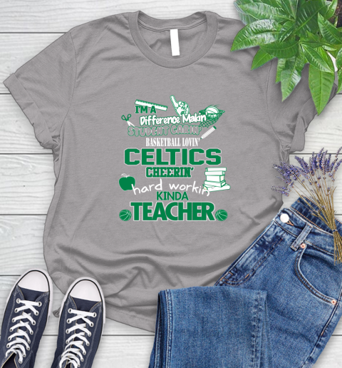 Boston Celtics NBA I'm A Difference Making Student Caring Basketball Loving Kinda Teacher Women's T-Shirt 5