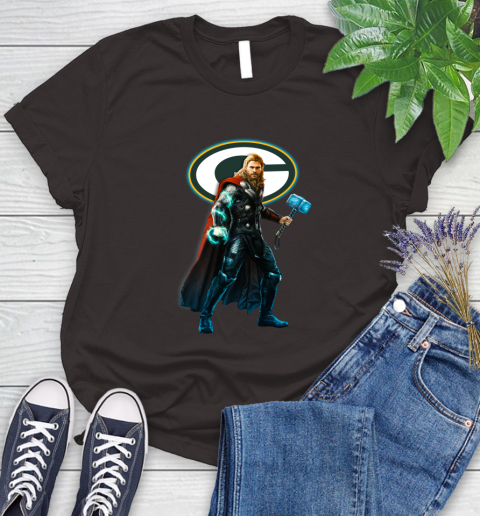 NFL Thor Avengers Endgame Football Green Bay Packers Women's T-Shirt 8