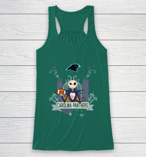 NFL Carolina Panthers Football Jack Skellington Halloween Racerback Tank 5